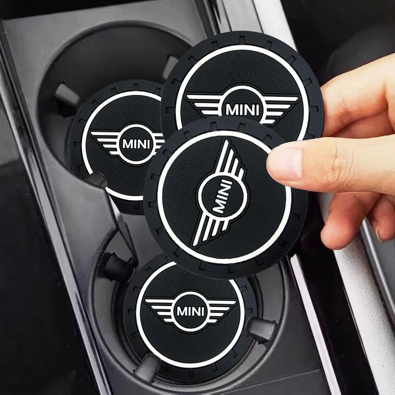 1/2pcs Non-slip Car Water Cup Pad Coaster Rubber Mat For MINI Cooper R56 F56 R50 JCW Cabrio Countryman Clubman WORKS Accessories gqtsu22
