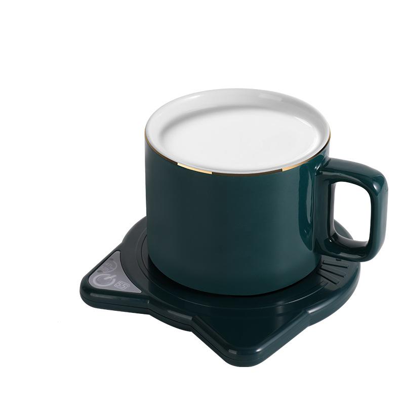 55-Degree Electric Cup Warmer: Automatic Heating Coaster for Coffee, Milk, and Tea with Timed Insulation.