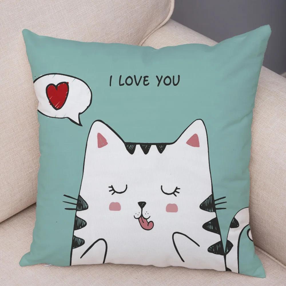 Colorful Pet Cat Decorative Pillowcase Office Living Room Car Ornaments Home Pillowcase