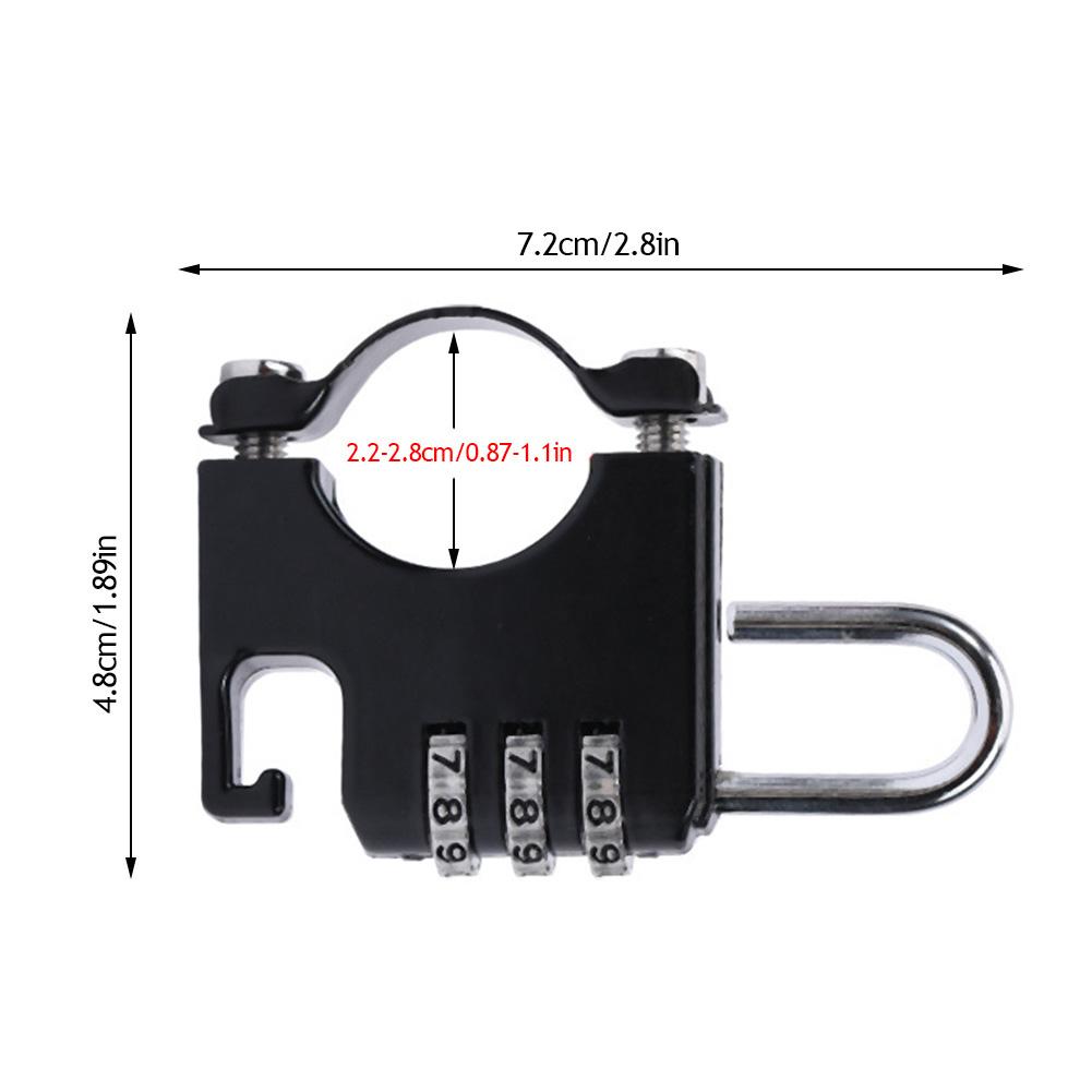 Motorcycle 3 Digit Code Combination Lock Anti-theft Scooter Helmet Lock for Handlebar Helmet Combination Lock Riding