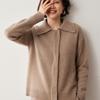 Korean Style Women's Loose Cashmere Cardigan with Zipper