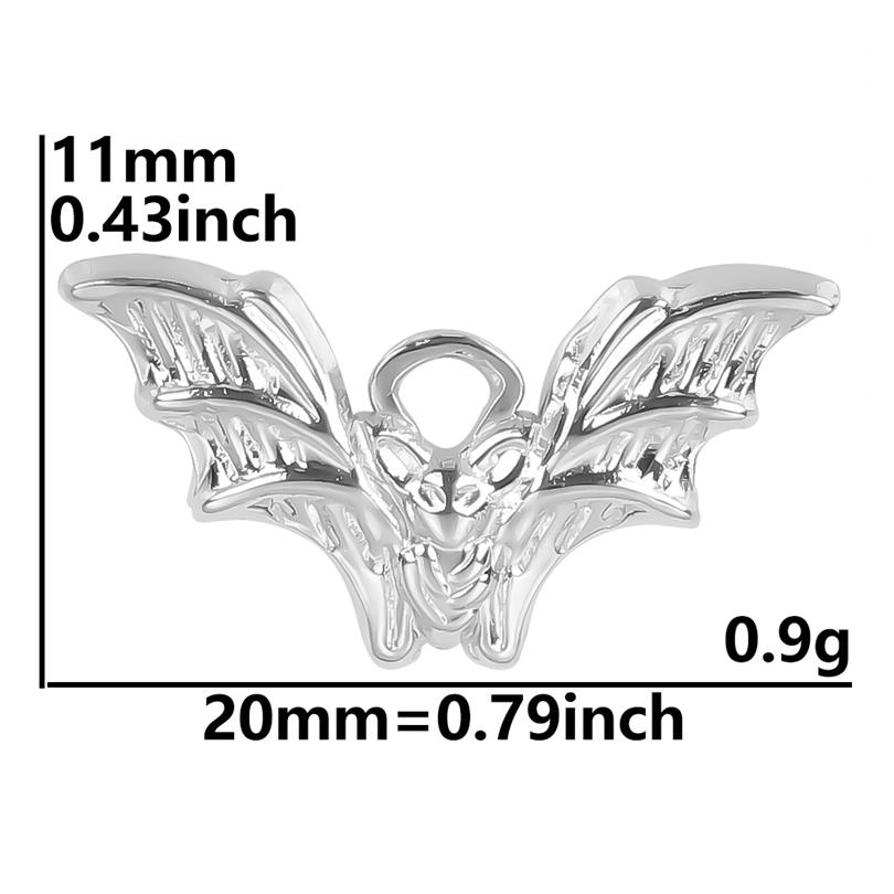 

6pcs Waterproof No Fade Punk Accessories DIY Stainless Steel Skull Wings Witch Charms For Jewelry Making Halloween Pendant Bulk