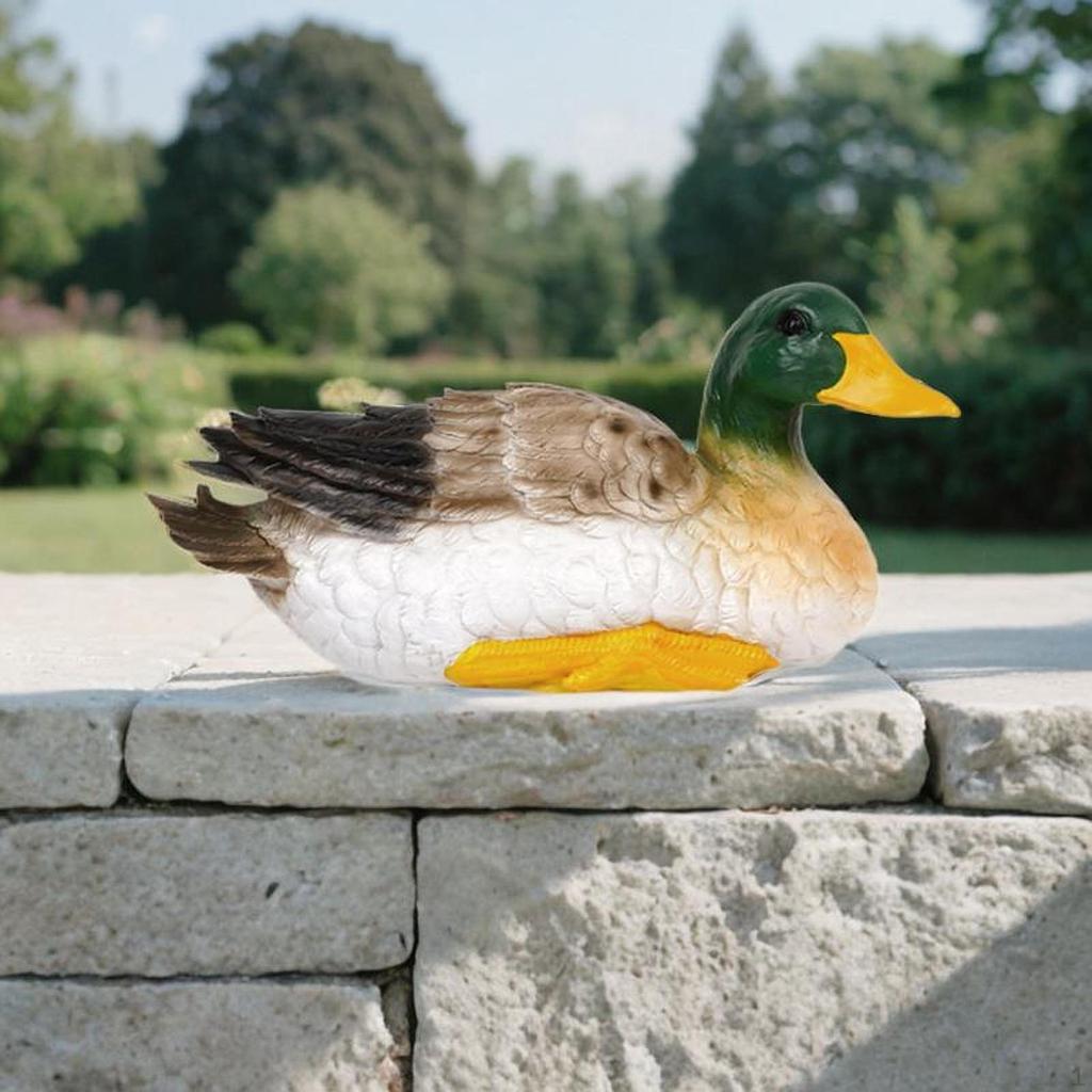 Duck Figurine Animal Sculpture Weatherproof Decorative Creative Garden Statue Outdoor for