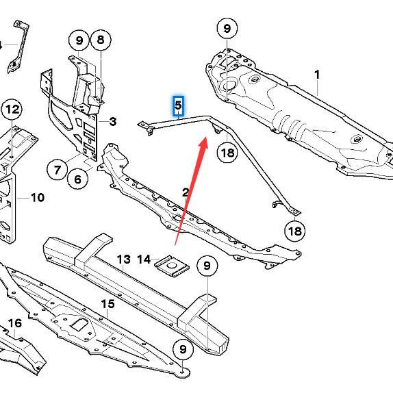 Přední V-vzpěra pro BMW řady 5 E60/E61, díl 51647033745