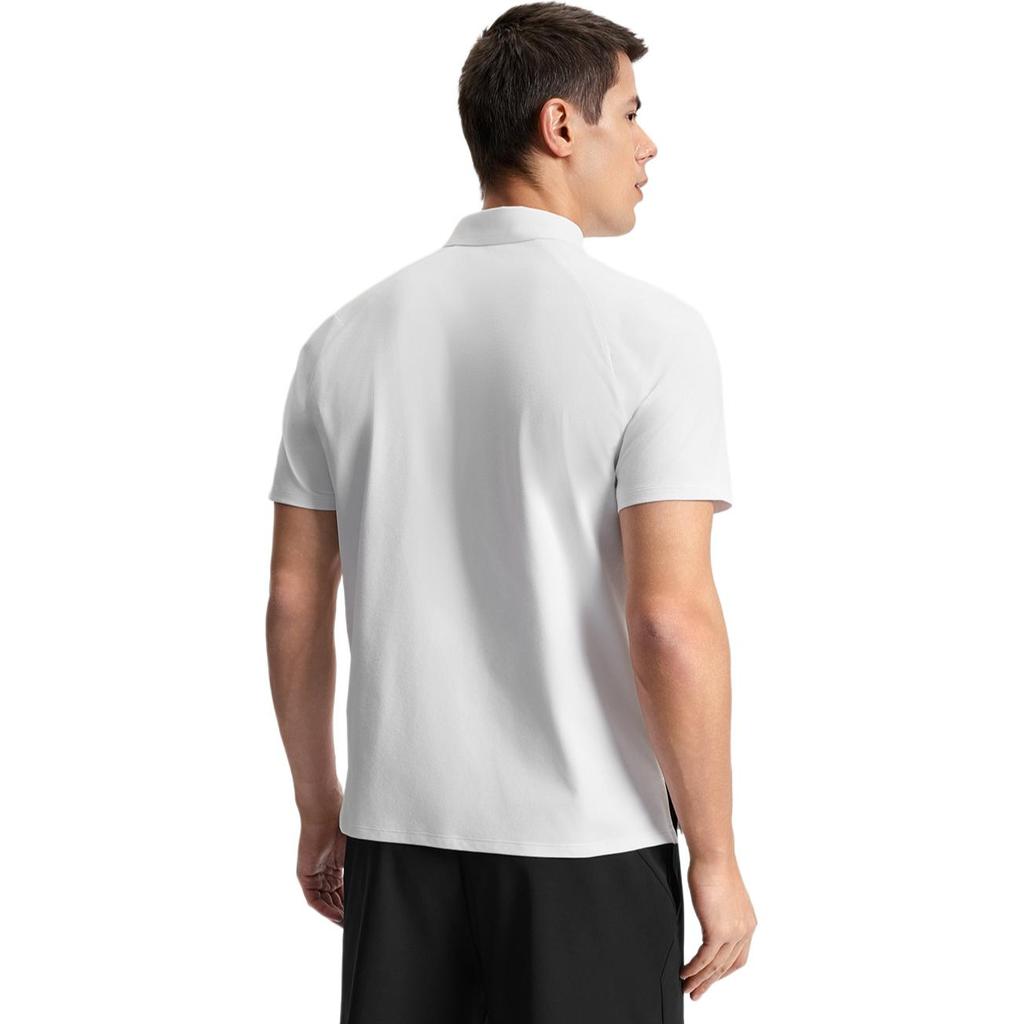 FILA Tennis Brand Logo Sun Protection Knitted Short Sleeve Polo Shirt Men tops Jade-White A11M523103F-WT