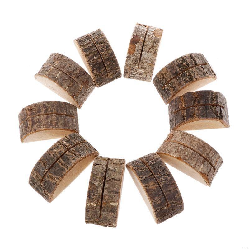 

10pcs Rustic Natural Table Name Number Place Card Holder Memo Note Photo X3UC хаки