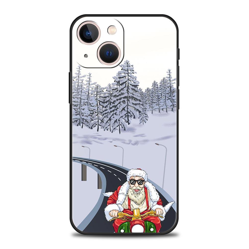 Christmas New Year Phone Phone Case For iPhone Apple 15 14 13 12 11 Pro Max Mini 7 8 Plus XR XS X SE 2020 Black Silicone Cover