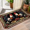 Rustic Rooster Welcome Mat Non Slip Indoor Outdoor Door Mat for Kitchen Home Office Laundry Room Bathroom Holiday Decor