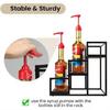 Functional Wooden Wine Rack With Metal Frame Suitable For Kitchen Counter Or Coffee Station