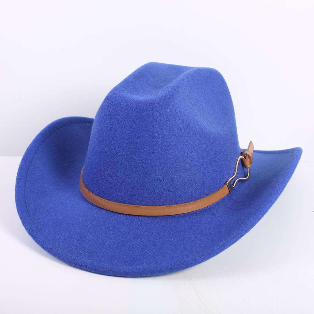 Popular European and American Fashion OL Style One-word Cowboy Hat Men's and Women's High-end Top Hat Jazz Hat Felt Hat