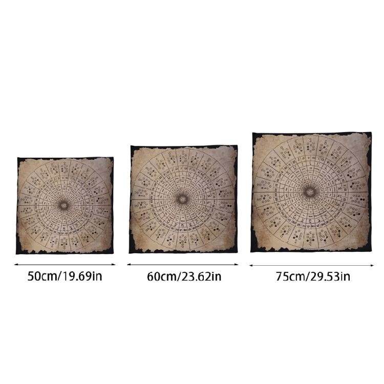 Symbol Pattern Astrology Tablecloth Altars Cloth Square Divinations Card Table Cloth Witchcrafts Deck Cloth Enduring