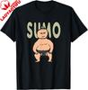 Sumo T-Shirt Unisex und Unisex 100% Baumwolle Kurzarmhemd Paar Harajuku Atmungsaktiv und Bequem Lustiges Shirt
