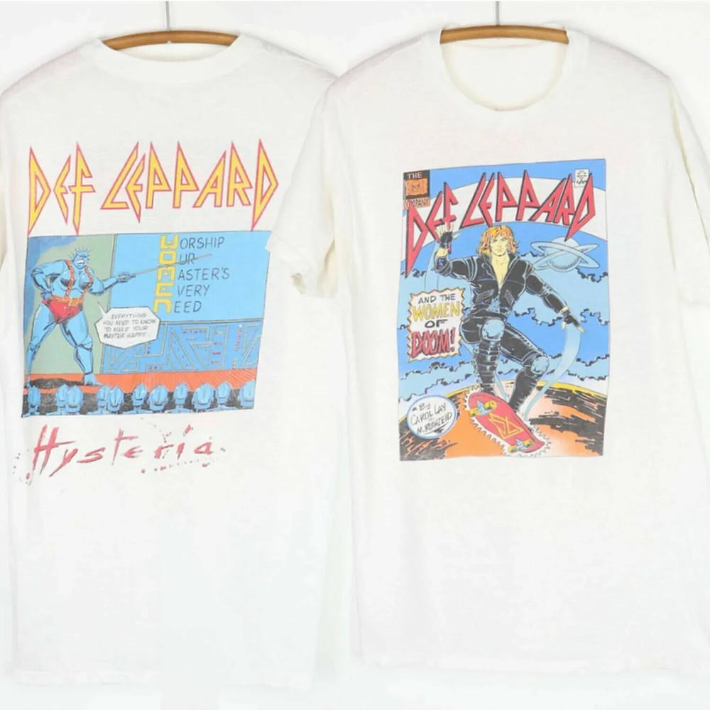 

Vintage 1987 Def Leppard Hysteria Women Of Doom Tour Concert Rock Band T-Shirt Tops tees Men s Women s XL