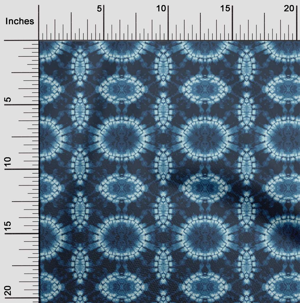 oneOone Baumwoll-Popeline Dunkelmarineblau Stoff Batik Shibori Stoff Zum Nähen Bedruckter Bastelstoff Meterware 42 Zoll