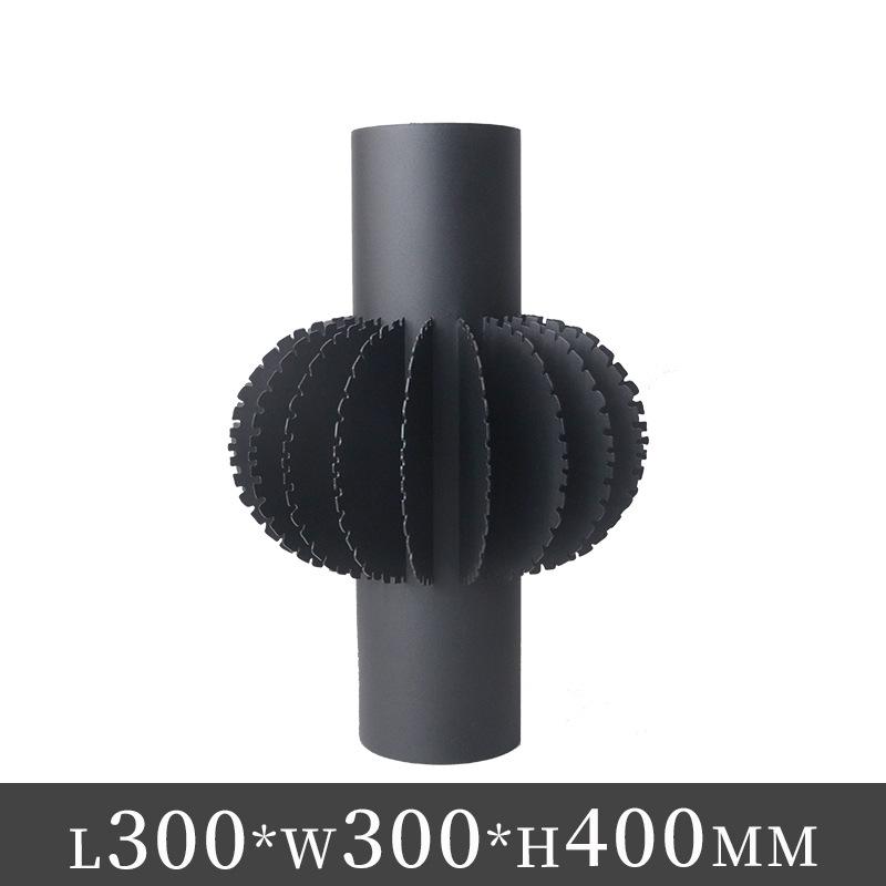 

Black and White Metal Geometric Serrated Metal Ornament Flower Vase Abstract Cylinder Vase Home Decoration Accessories чорний