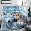 1PC Custom Name Pink Angel Skulls Patterned Flannel Blanket Suitable For All Seasons for Home Decor Warmth and Comfort Gifts Holiday Present_lx