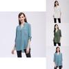 Stylish Chiffon Blouses For Women Loose Fit V-neck Shirts With Long Sleeves Perfect For Office And Casual Wear In Spring