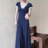 French Retro Popular Polka Dot Dress, New Lace Temperament Summer Dress, Slim and Thin Waist