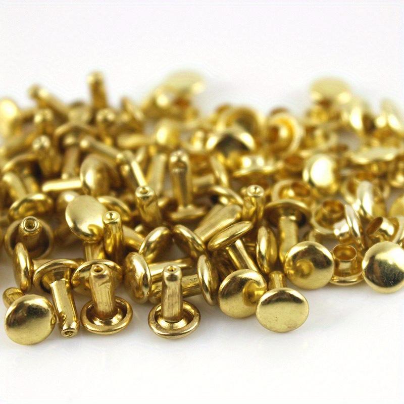 100sets/bag Metal Double Cap Rivets Studs Round Rivet for Leather Craft Bag Belt Garments Hat Shoes Pet Collar Decor