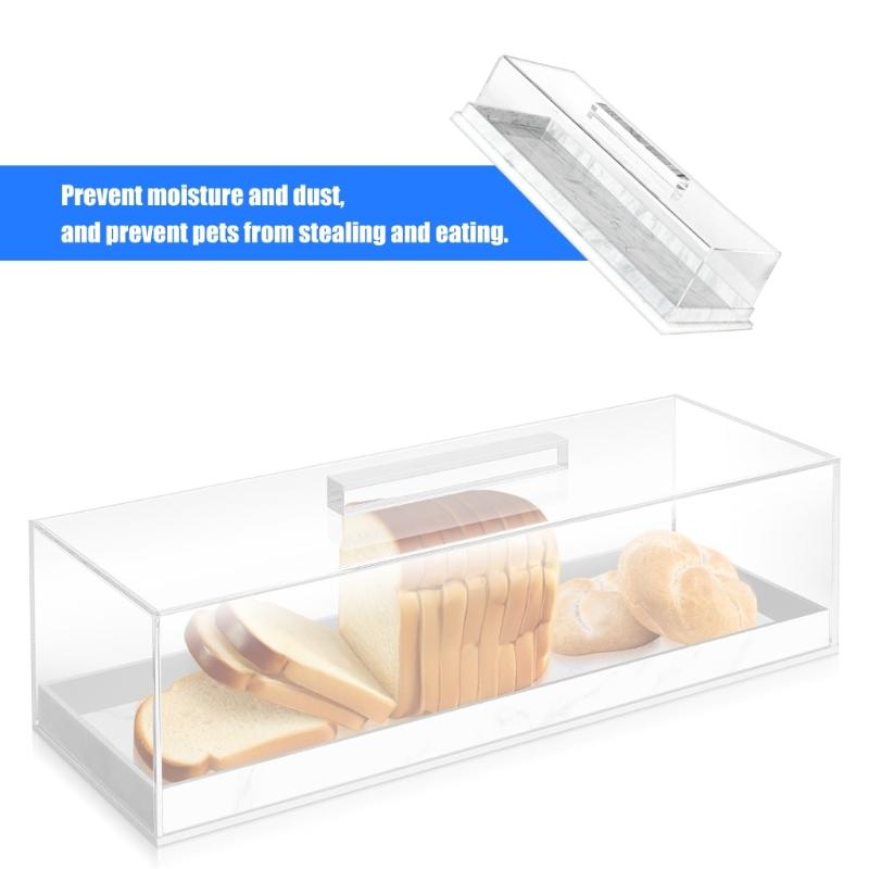 Professional Acrylic Dessert Container With Lid For Transporting Treats Cake Tray Rectangular Food Display Case