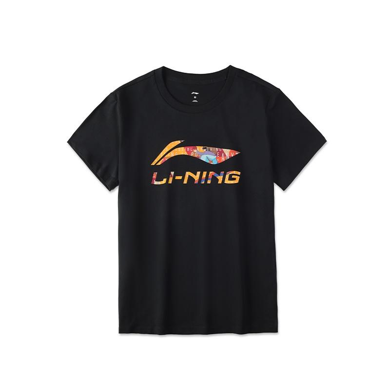 Li Ning Printed Comfortable Versatile Short Sleeve Casual Sports Suit Men Suit Black AHSU837-1+AYKU703-1