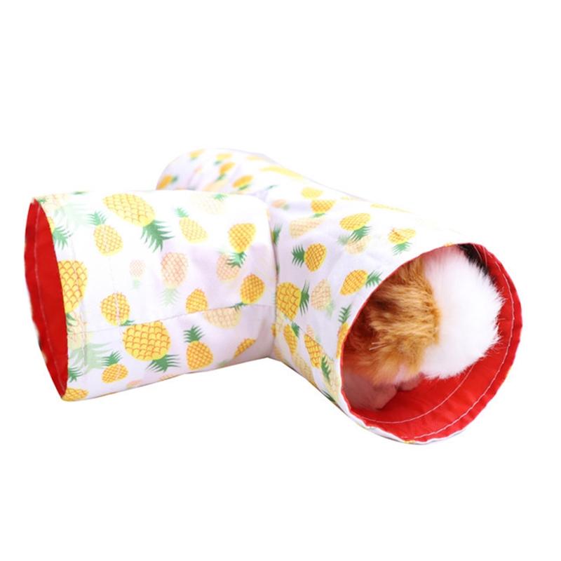 Guinea Pig Cage Hamster Toy Tubes Collapsible and Portable Gift for Pet Durable T-Shape Tunnel-3 Way for Play Tubes Dura