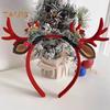 Realistic Deer Antlers Headband Adults Kids Soft Fabric Durable Construction Reindeer Design Christmas Hair Hoop