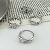 Light Luxury Women'S Niche Design Sense, High Sense, Exquisite Cold Wind, Diamond-Encrusted Zir*****Pen Ring Set, French Style