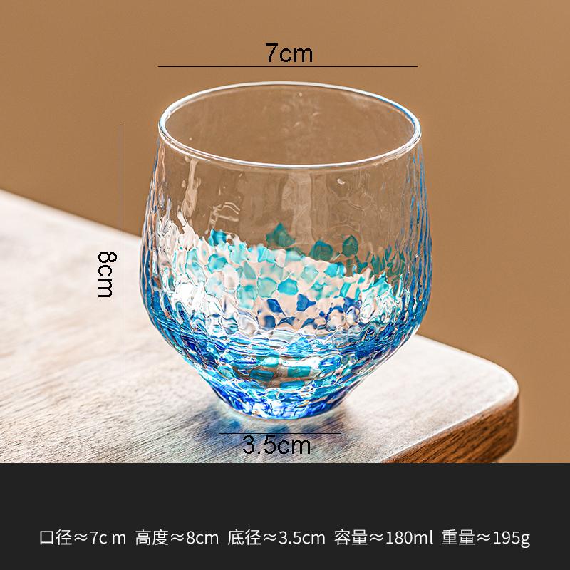 Handgezeichnetes Wellenpunkt-Glas Kreatives Hammer-Muster Joghurtbecher Milchbecher Frühstückstassen Haushaltswassergläser Teetassen