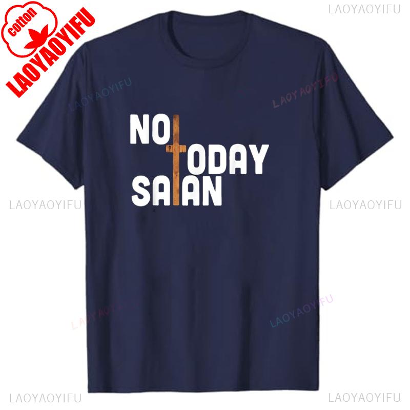 

Nope Harajuku Not Today Satan Funny Jesus Lover of God Gift Simple Letters Printed Tshirt Tops Unisex Casual Style Allmatch 4XL