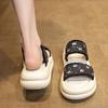 Popular Thick-bottomed Cool Slippers, Cool Slippers for Women To Wear 2025 Summer New Fashionable Non-slip One-word Slippers
