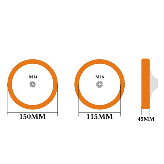 6palcová lešticí houbička, lešticí voskovací podložka na kola pro leštičku automobilů