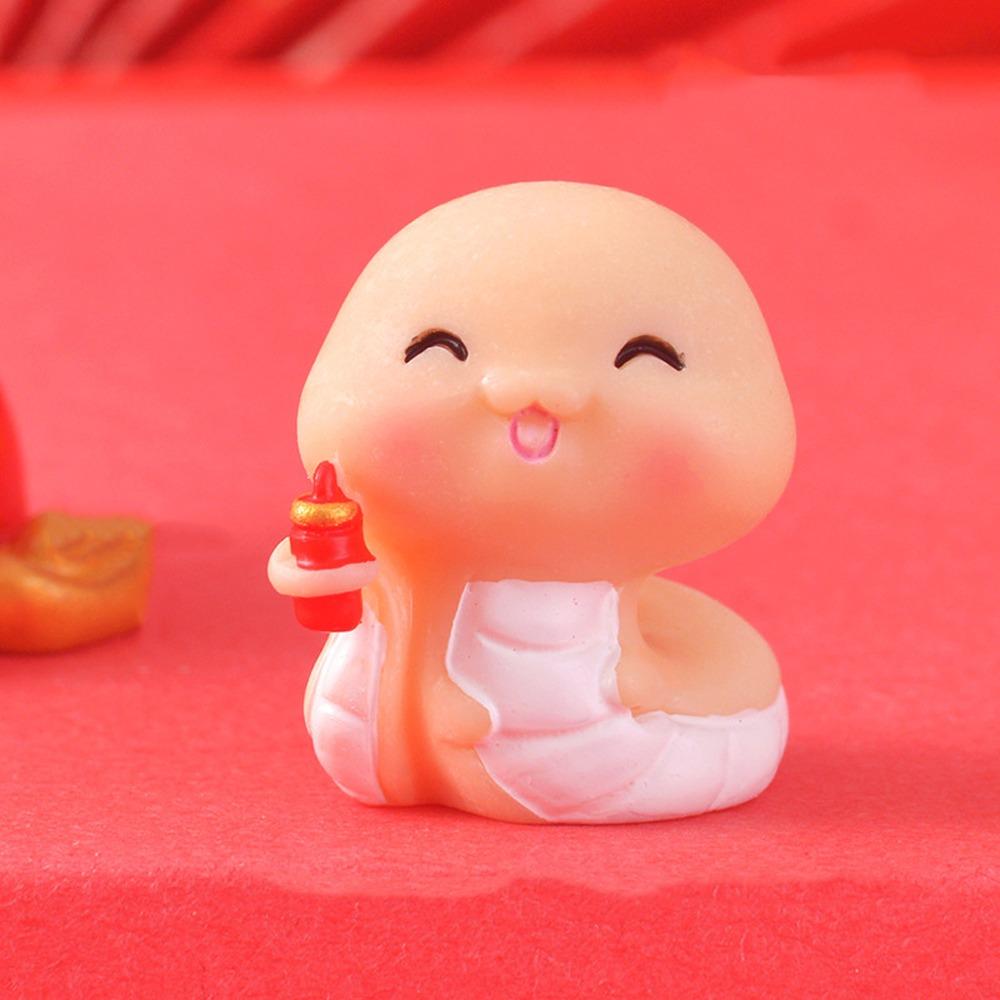 

Cute New Year Snake Statue Traditional Small Snake Ornament 2025 Snake Year Mascot Micro Landscape Style 6