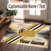 Custom Rug Boston Bruins Pattern Print Name Text Soft Non‑Slip Floor Carpet for Home Indoor Decoration