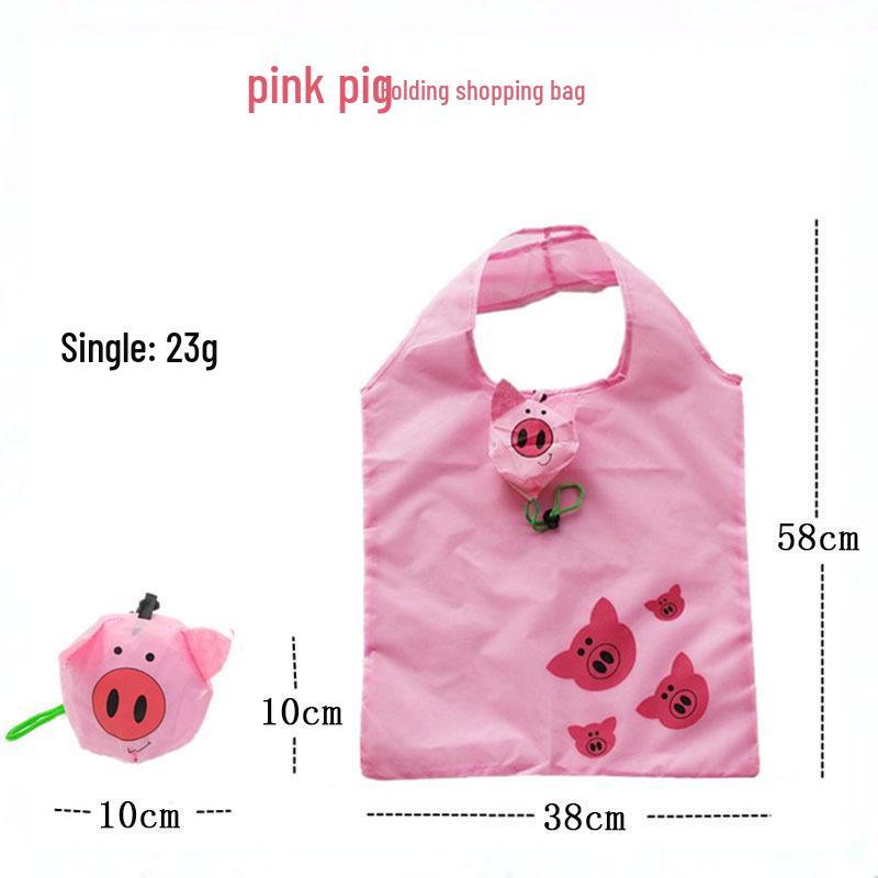 Cartoon Animal Drawstring Shopping Bag, Thick Polyester Foldable Reusable Storage Gift Bag, Customizable Tote Bag