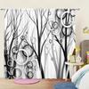 2pc 3D Stereoscopic Abstract Collage Printed Curtains - Set of 2 Panels for Children's Home Decor in Living Room, Bedroom