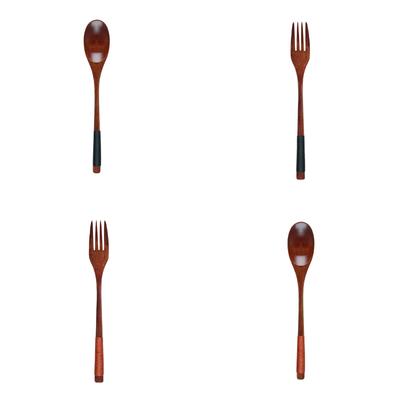 Trä Ätpinnar Sked Gaffel Set Student Servis Bekväm Sked Gaffel Ätpinnar Set