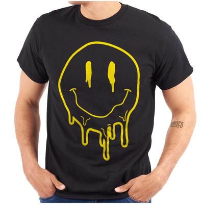 Cool Punk Grunge Melting Happy Face Smile Womens or Mens Crewneck T Shirt Tee