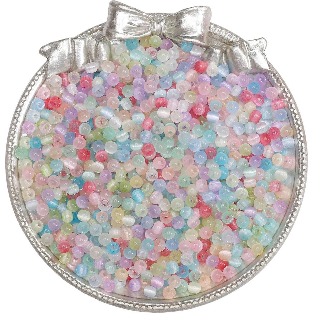4mm High-Quality Glass Cat's Eye Seed Beads for Handmade DIY Jewelry and Accessories.