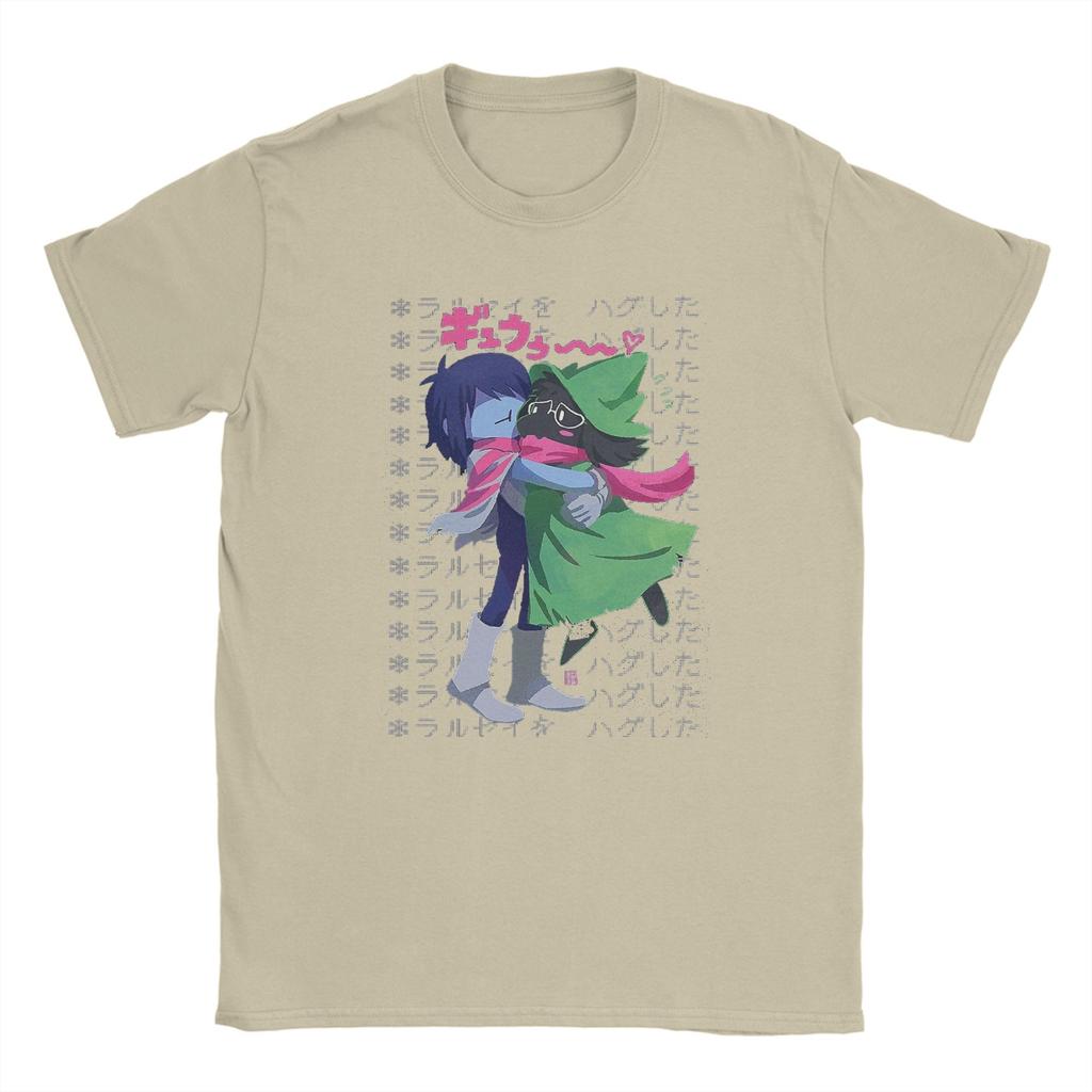 Novelty Deltarune Kris And Ralsei T-Shirts Men Round Collar Pure Cotton T Shirts Short Sleeve Tee Shirt Plus Size Tops