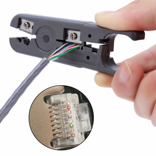 Hakeeta Wire Stripper, Network Cable Cutting Tool, Portable, Heat-Resistant, for Round/Flat UTP/STP Cables, with V-Slot/U-Slot, Stripper Wire Cutter,