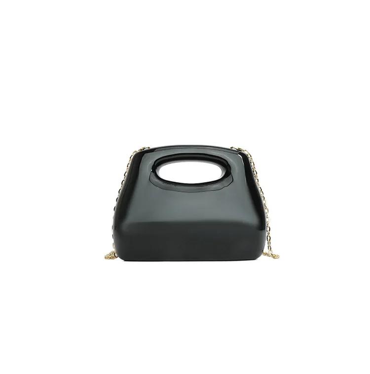 Hot Selling Solid Color Acrylic Hasp Sweet Handbag Versatile Fashion Shoulder Bag Soft Simple Trendy Western Style Crossbody Bag