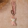 Forest Fabric Kitten Pendant: Retro Cartoon Bag Charm & Keychain