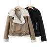 Winter European and American Women's Clothing Double-sided Fur Integrated Deerskin Fleece Thickened Windproof Locomotive Jacket
