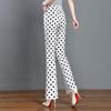 Polka Dot Print Elastic Waist Flare Bodycon Women's Long Pants - 2024 Summer Trendy New Arrivals