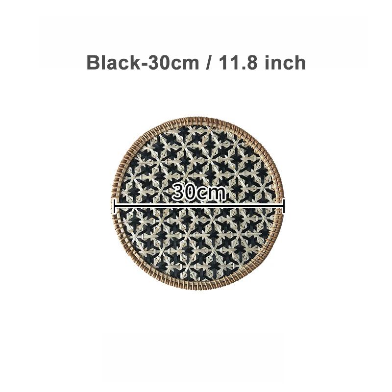 Nordic Rattan Decorative Tray Natural Wicker Handwoven Home Decor Rattan Insulation Mat Southeast Asian Ethnic Wall Decoration