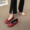 Fashion 2024 Summer Fashion Women's Elegant Square Toe Slip-On Bow Flat Low Shoes