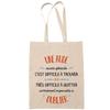 Tote Bag - PLANETEE - Another Awesome Aude - Fairtrade Cotton - Printed In France - Beige, Large Capacity