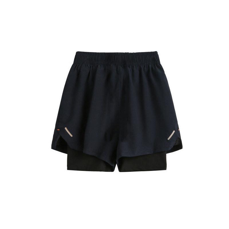 Quick-Dry Breathable Anti-Exposure Elastic Waist Loose Running Shorts, Plus Size Double-Layer Fitness Shorts
