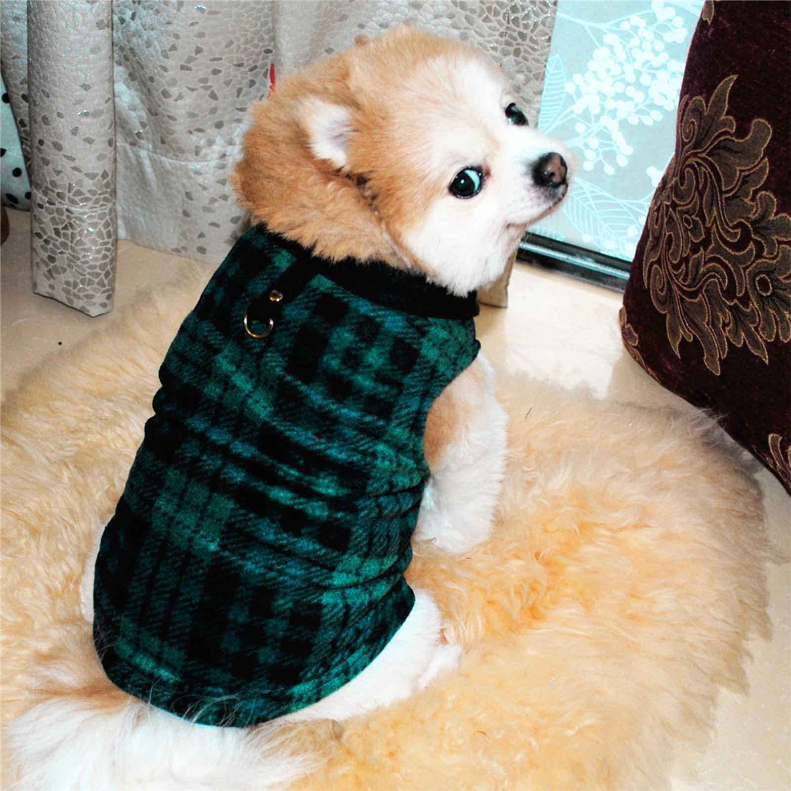 

Pet Dog Villus Warm Vest Puppy Doggy Apparel Clothing XS темно-зеленого